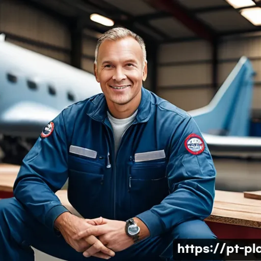 항공정비사의 멘탈 관리 방법 - A professional aircraft maintenance technician taking a short break in a clean, organized hangar wor...